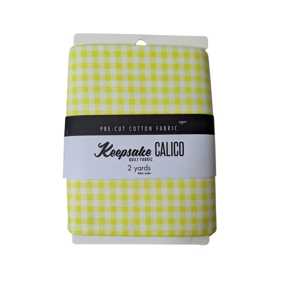 Keepsake Calico Quilt Fabric 2 Yards 44in Wide Lime Green Gingham Check Cotton